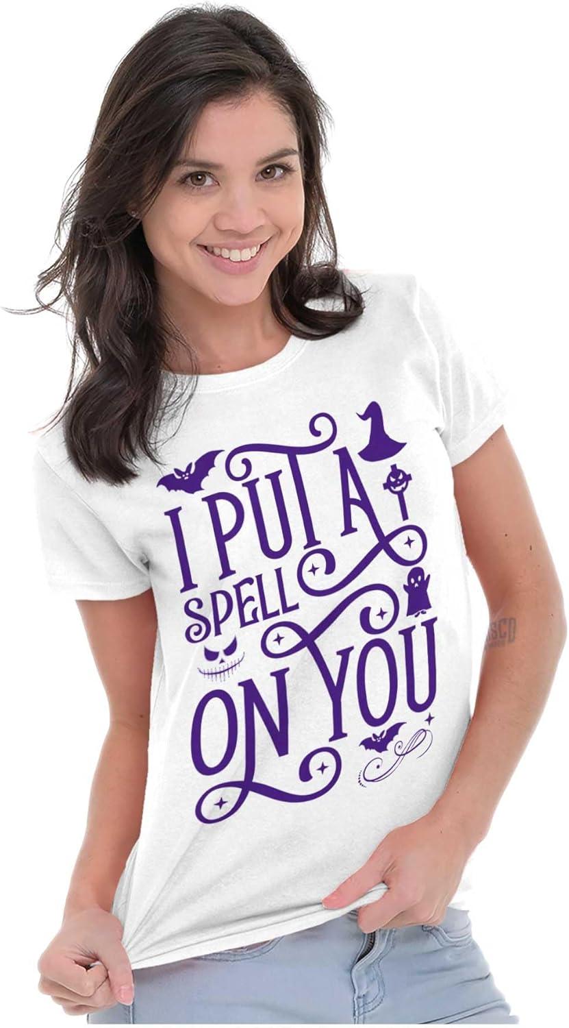 imageHalloween I Put A Spell On You Witch Womens Slim Fit Graphic TeeWhite