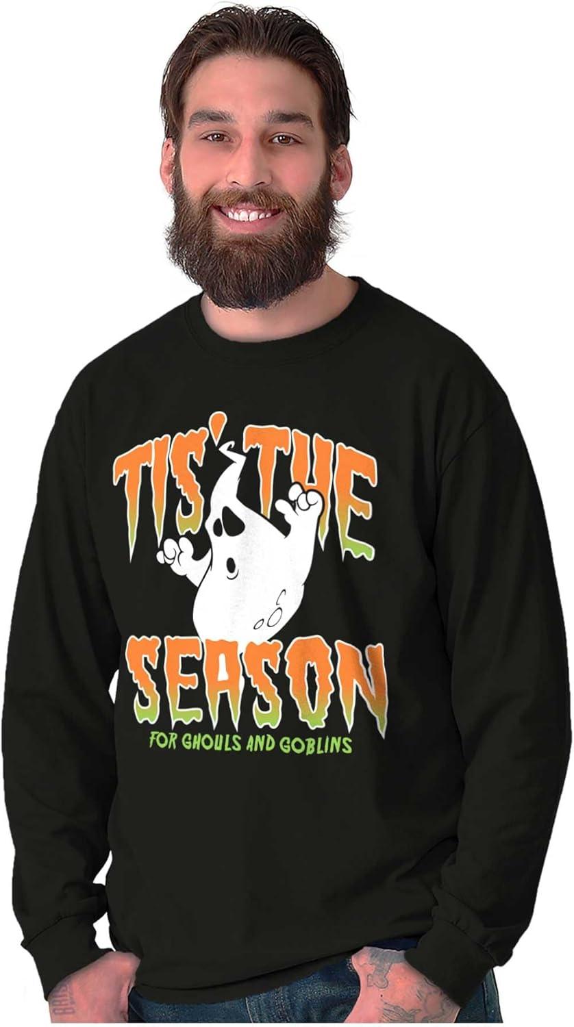 imageHalloween Season of Ghouls Goblins Long Sleeve Tshirt Men WomenBlack