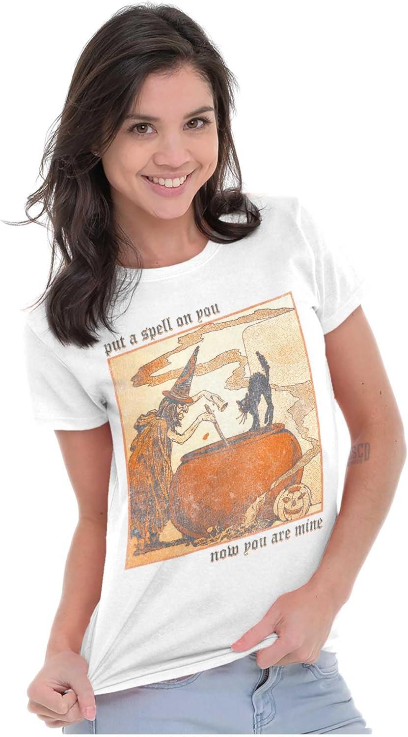imageVintage Halloween Witches Brew Womens Slim Fit Graphic TeeWhite
