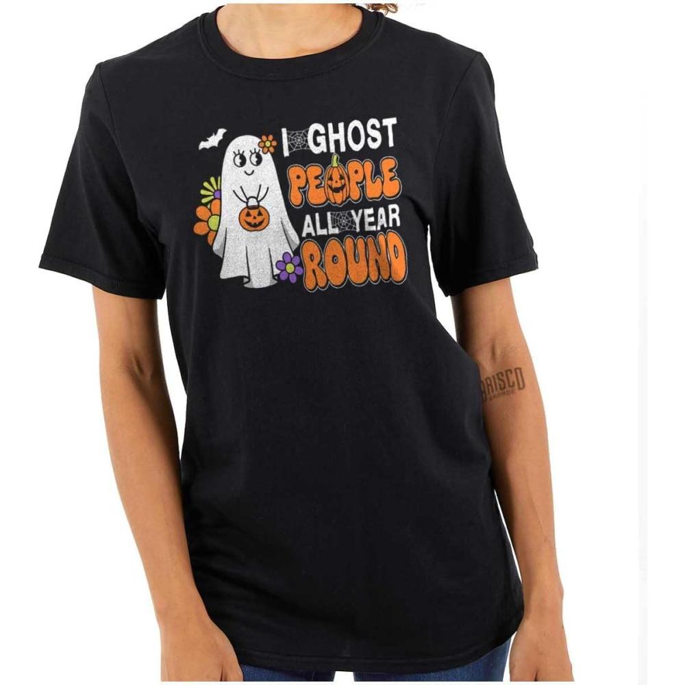 imageBrisco Brands Cute I Ghost People All Year Round Womens Graphic T Shirt TeesBlack