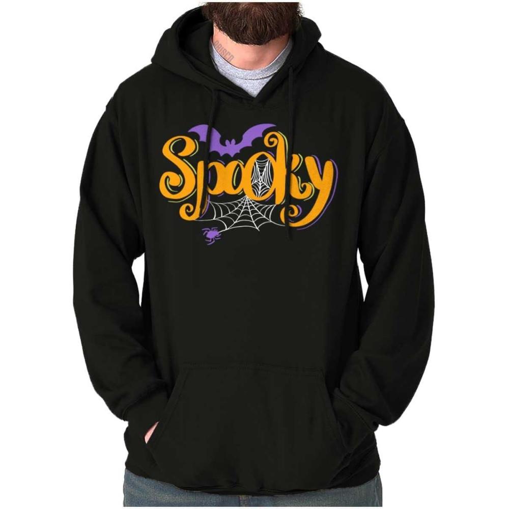imageBrisco Brands Cute Spooky Halloween Spider Web Hoodie Sweatshirt Women MenBlack