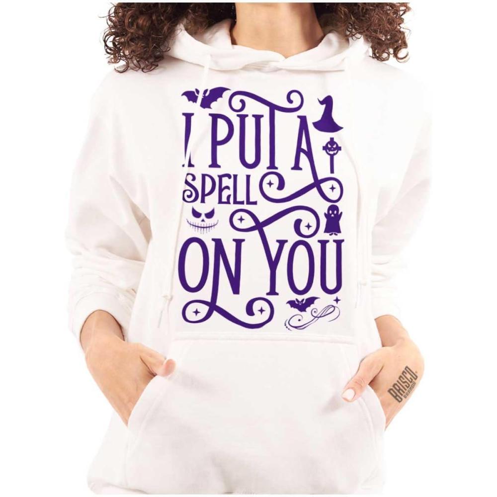 imageBrisco Brands Halloween I Put A Spell On You Witch Hoodie Sweatshirt WomenWhite