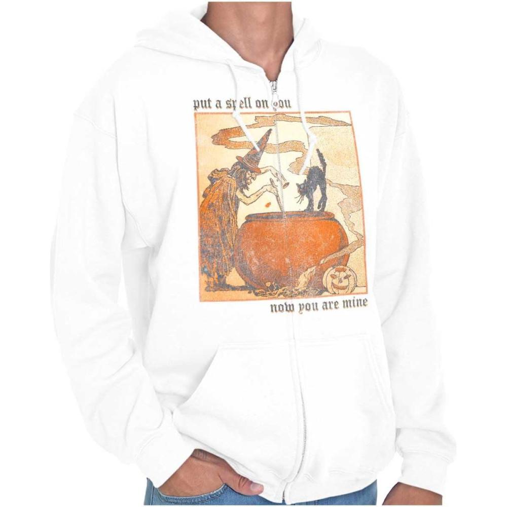 imageBrisco Brands Vintage Halloween Witches Brew Zip Up Hoodie Mens WomensWhite