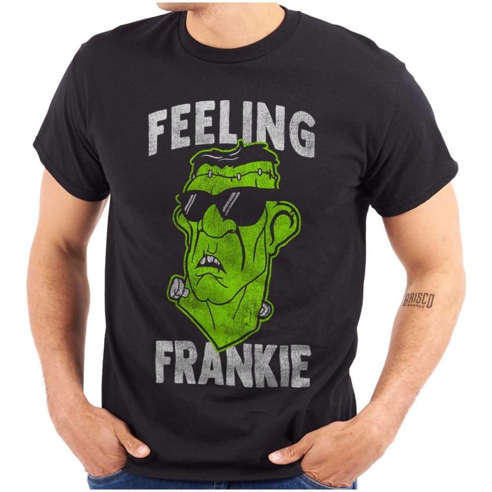 imageFunny Halloween Feeling Frankie Graphic T Shirt Men or WomenBlack
