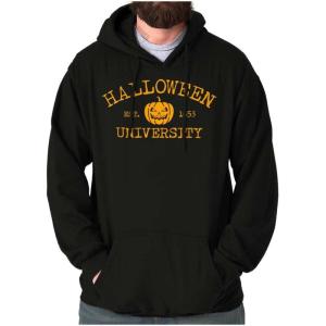 Brisco Brands Halloween University Jack O Lantern Hoodie Sweatshirt Women Men(Black)