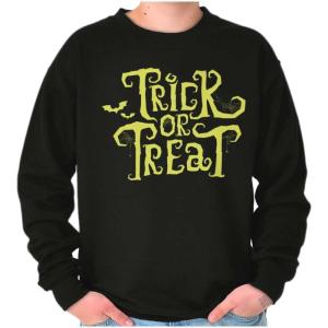 Brisco Brands Spooky Halloween Trick or Treat Sweatshirt for Men or Women(Black)