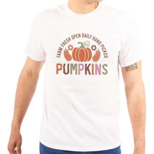 Cute Fall Autumn Farm Fresh Pumpkins Graphic T Shirt Men or Women(White)