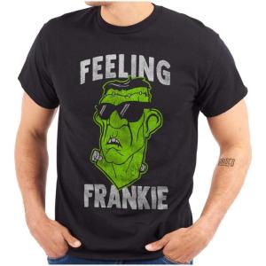 Funny Halloween Feeling Frankie Graphic T Shirt Men or Women(Black)