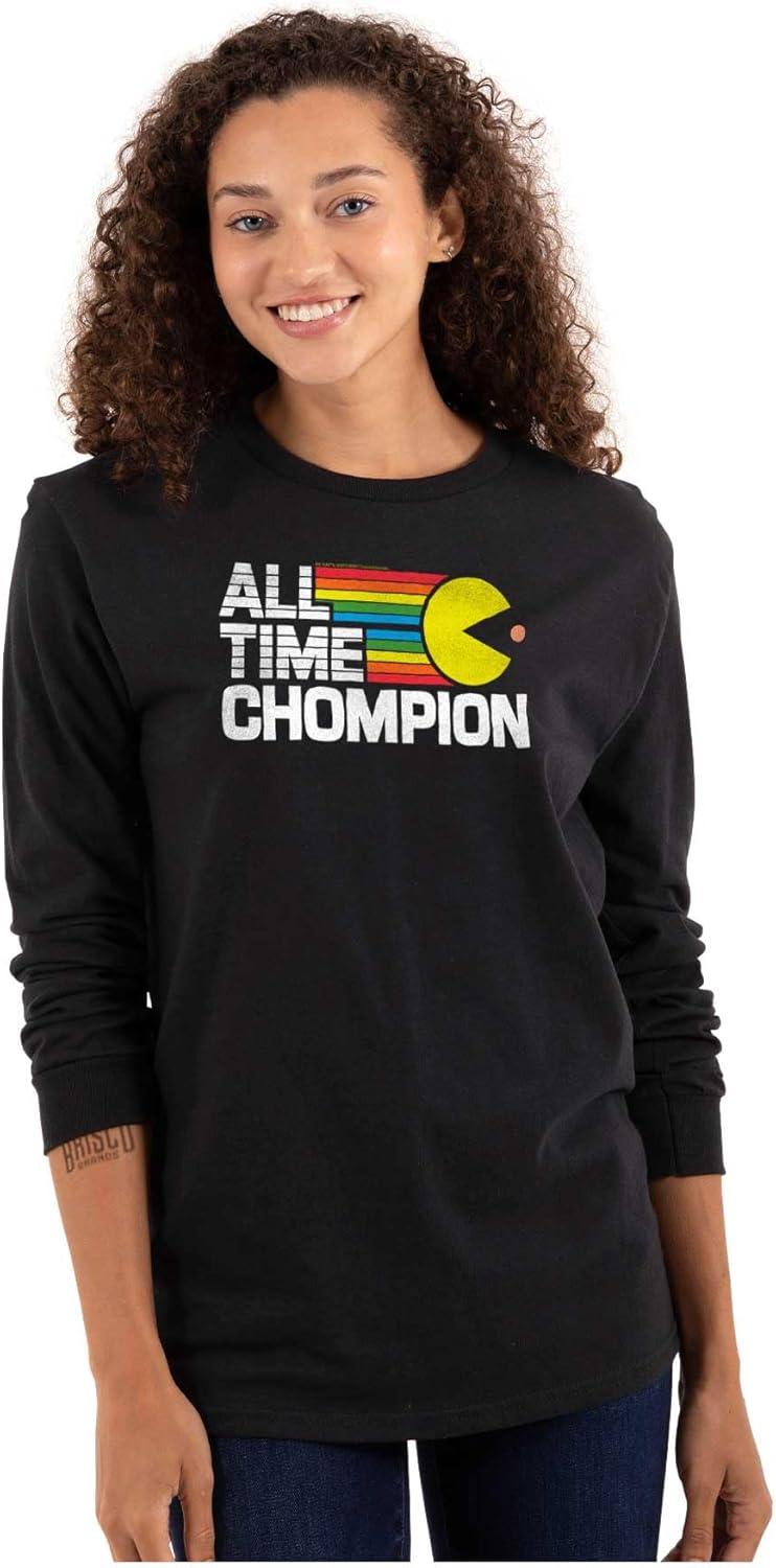 imagePacman Champion Hungry Foodie Long Sleeve Tshirt Men WomenBlack