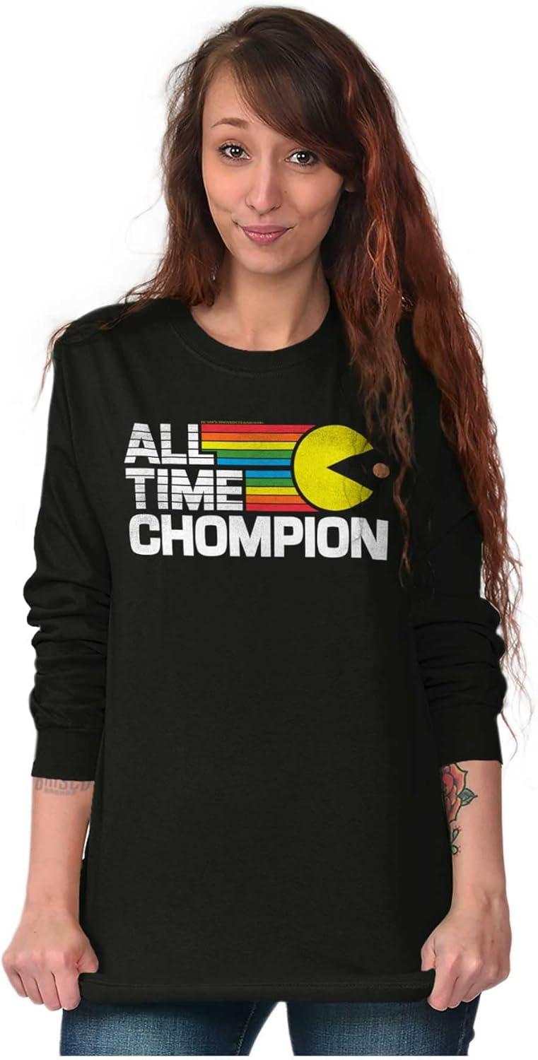 imagePacman Champion Hungry Foodie Long Sleeve Tshirt Men WomenBlack