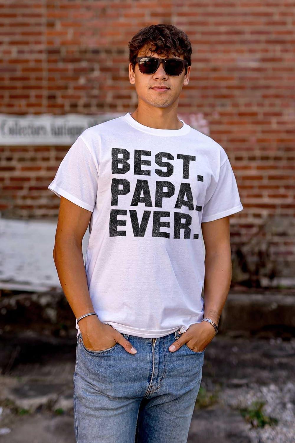 imageBest Papa Ever Worlds Coolest Father Mens Graphic T Shirt TeesWhite