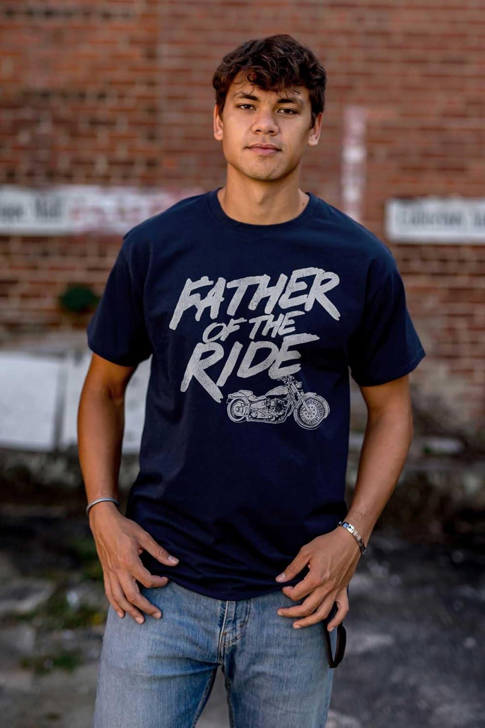imageBiker Dad Father of Ride Motorcycle Mens Graphic T Shirt TeesNavy