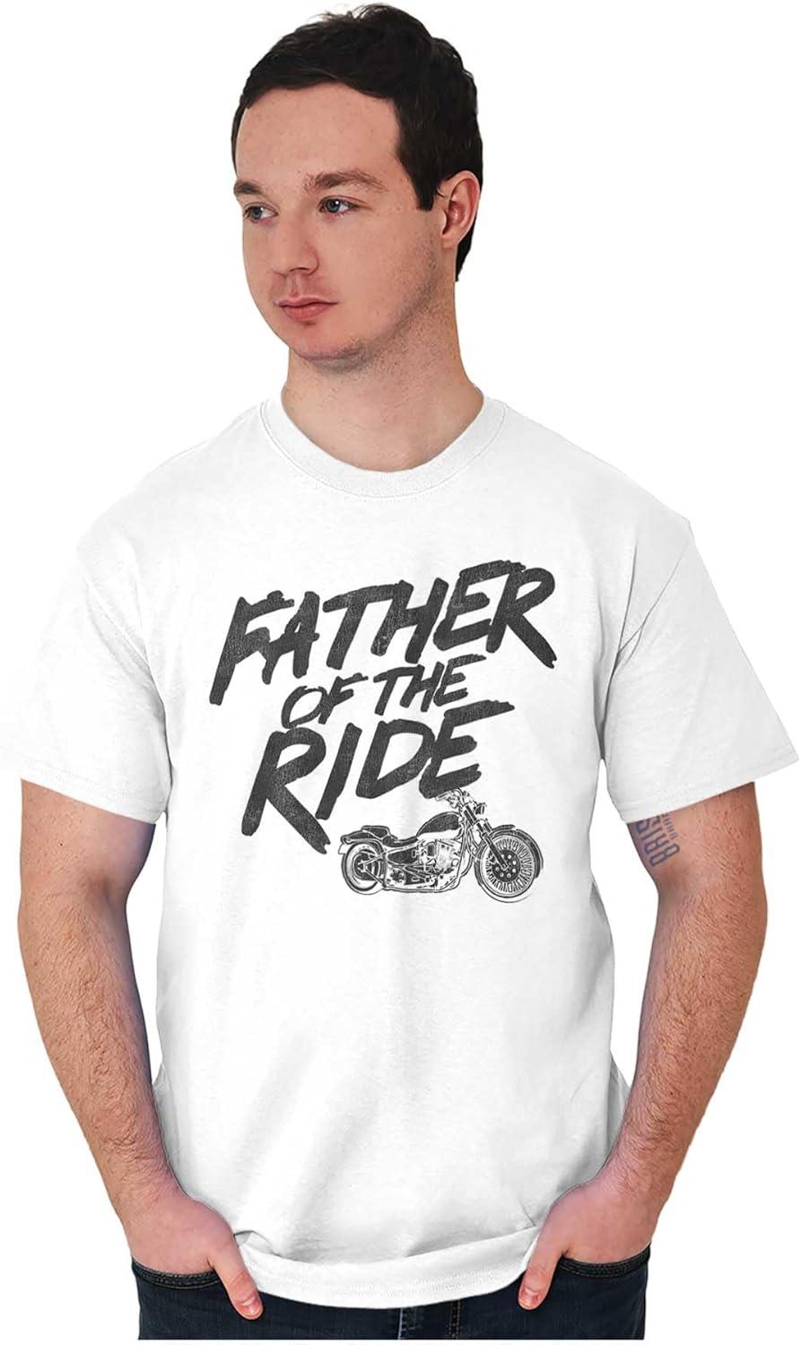 imageBiker Dad Father of Ride Motorcycle Mens Graphic T Shirt TeesWhite