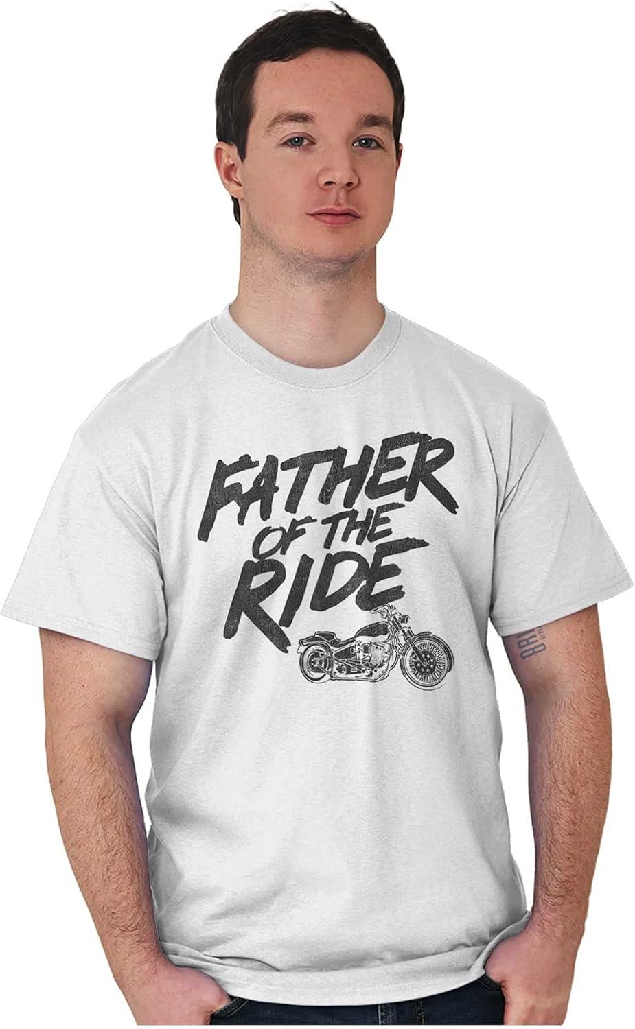 imageBiker Dad Father of Ride Motorcycle Mens Graphic T Shirt TeesWhite