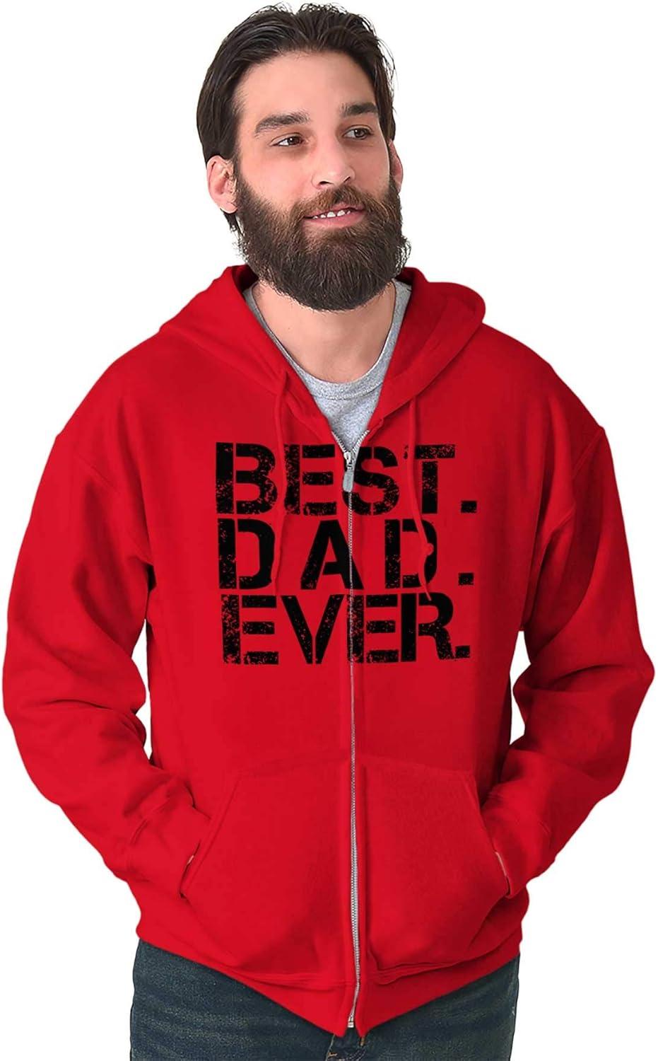 imageBrisco Brands Best Dad Ever Cool Zip Hoodie Sweatshirt MenRed