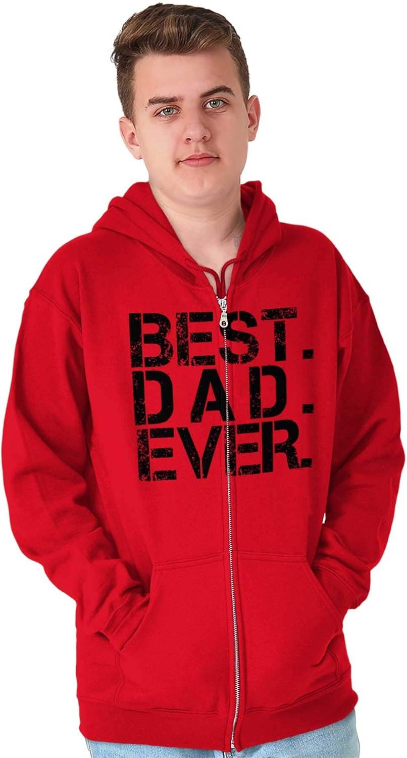 imageBrisco Brands Best Dad Ever Cool Zip Hoodie Sweatshirt MenRed