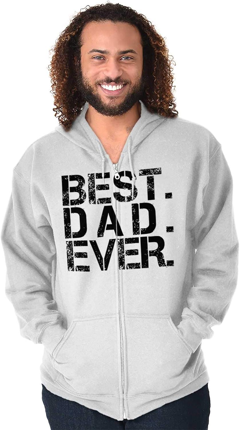 imageBrisco Brands Best Dad Ever Cool Zip Hoodie Sweatshirt MenWhite