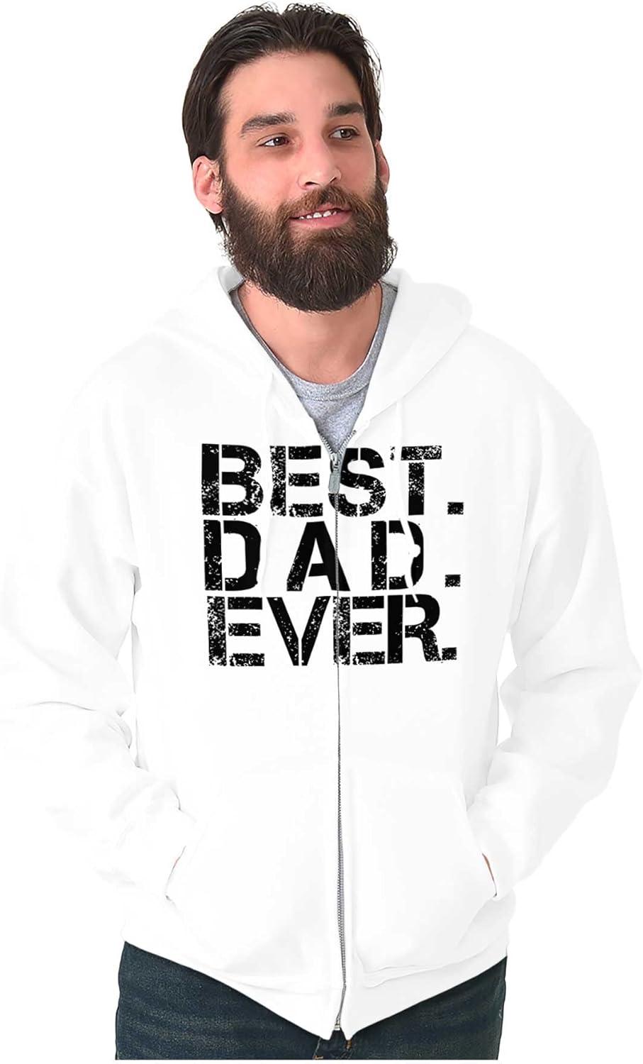 imageBrisco Brands Best Dad Ever Cool Zip Hoodie Sweatshirt MenWhite