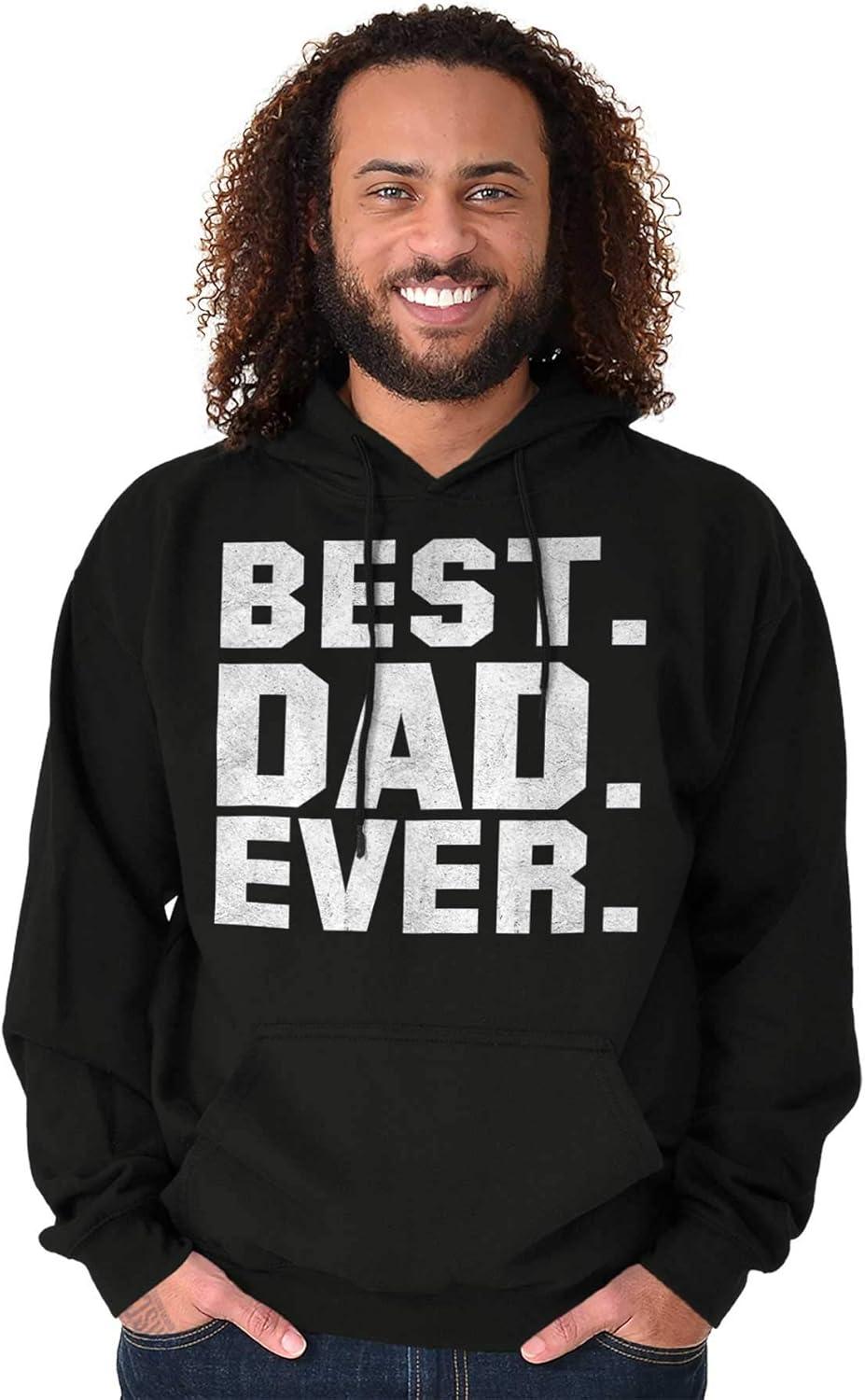 imageBrisco Brands Best Dad Ever Worlds Coolest Father Hoodie Hooded Sweatshirt MenBlack