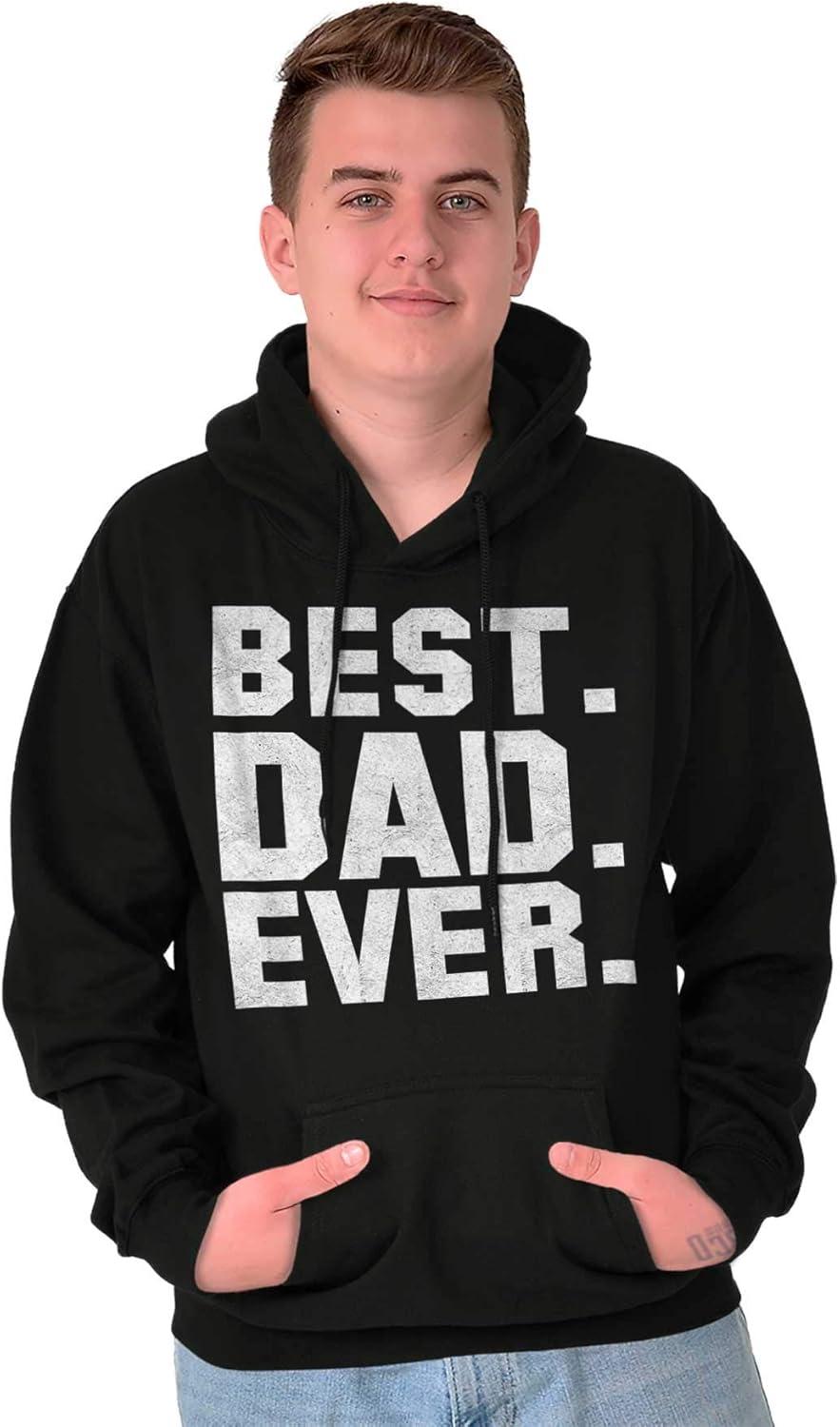 imageBrisco Brands Best Dad Ever Worlds Coolest Father Hoodie Hooded Sweatshirt MenBlack