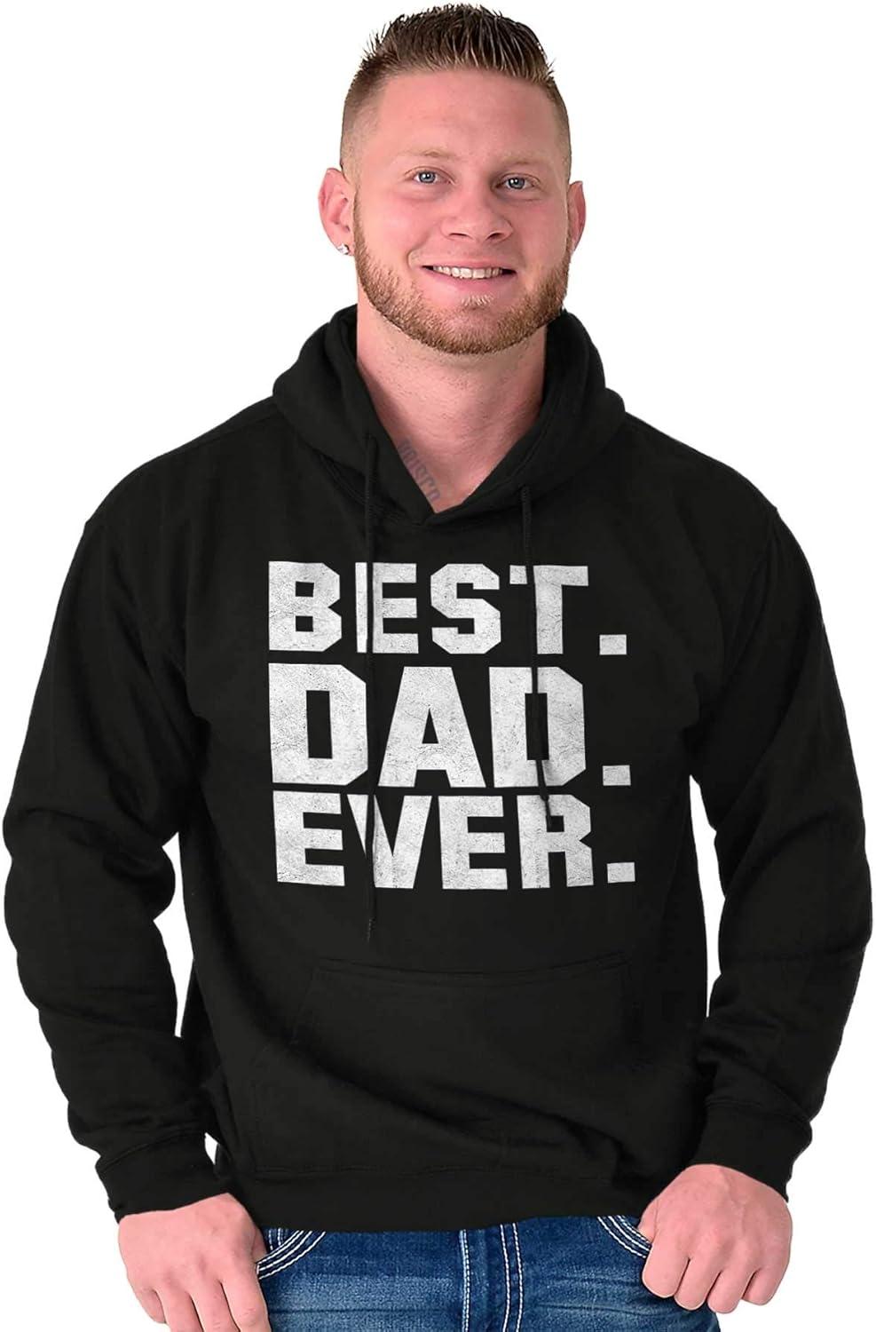 imageBrisco Brands Best Dad Ever Worlds Coolest Father Hoodie Hooded Sweatshirt MenBlack