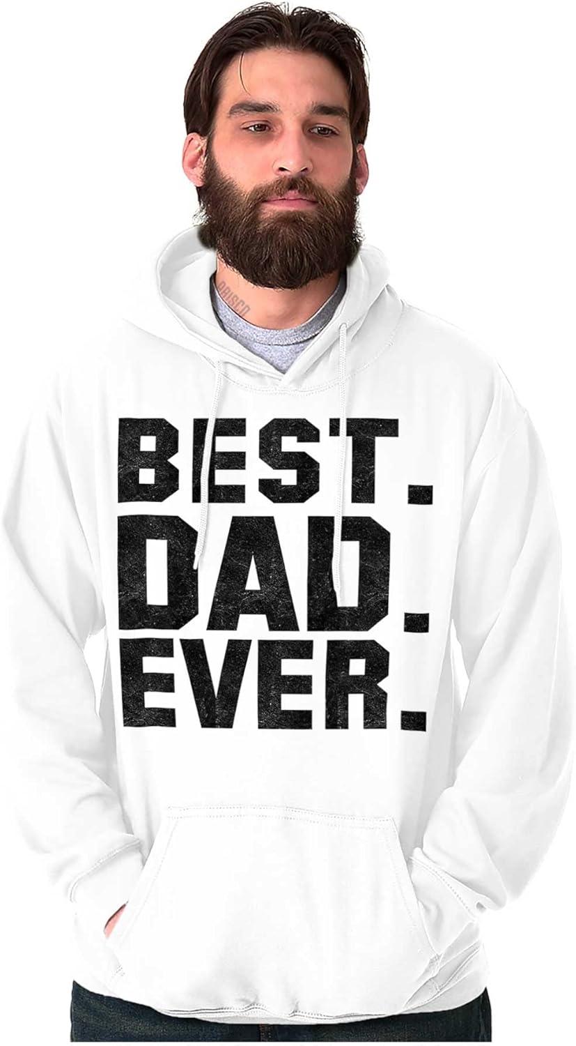 imageBrisco Brands Best Dad Ever Worlds Coolest Father Hoodie Hooded Sweatshirt MenWhite