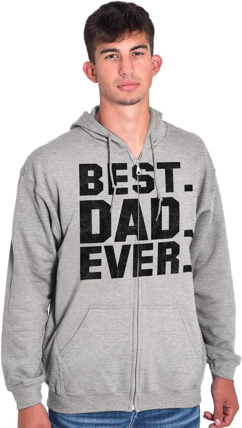 imageBrisco Brands Best Dad Ever Worlds Coolest Father Zip Hoodie Sweatshirt MenSport Grey