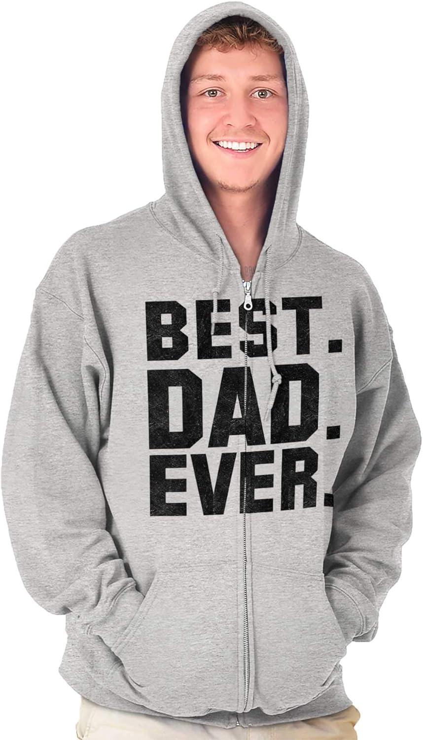 imageBrisco Brands Best Dad Ever Worlds Coolest Father Zip Hoodie Sweatshirt MenSport Grey