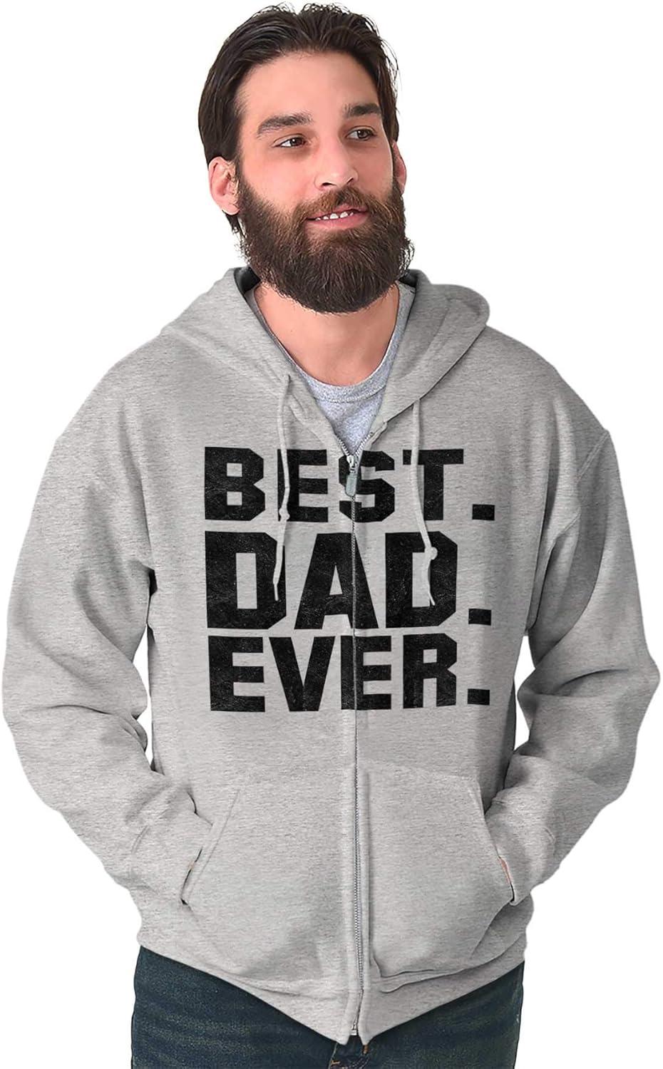 imageBrisco Brands Best Dad Ever Worlds Coolest Father Zip Hoodie Sweatshirt MenSport Grey