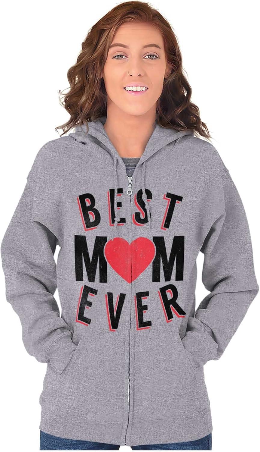 imageBrisco Brands Best Mom Ever Worlds Mothers Day Love Zip Hoodie Sweatshirt WomenSport Grey