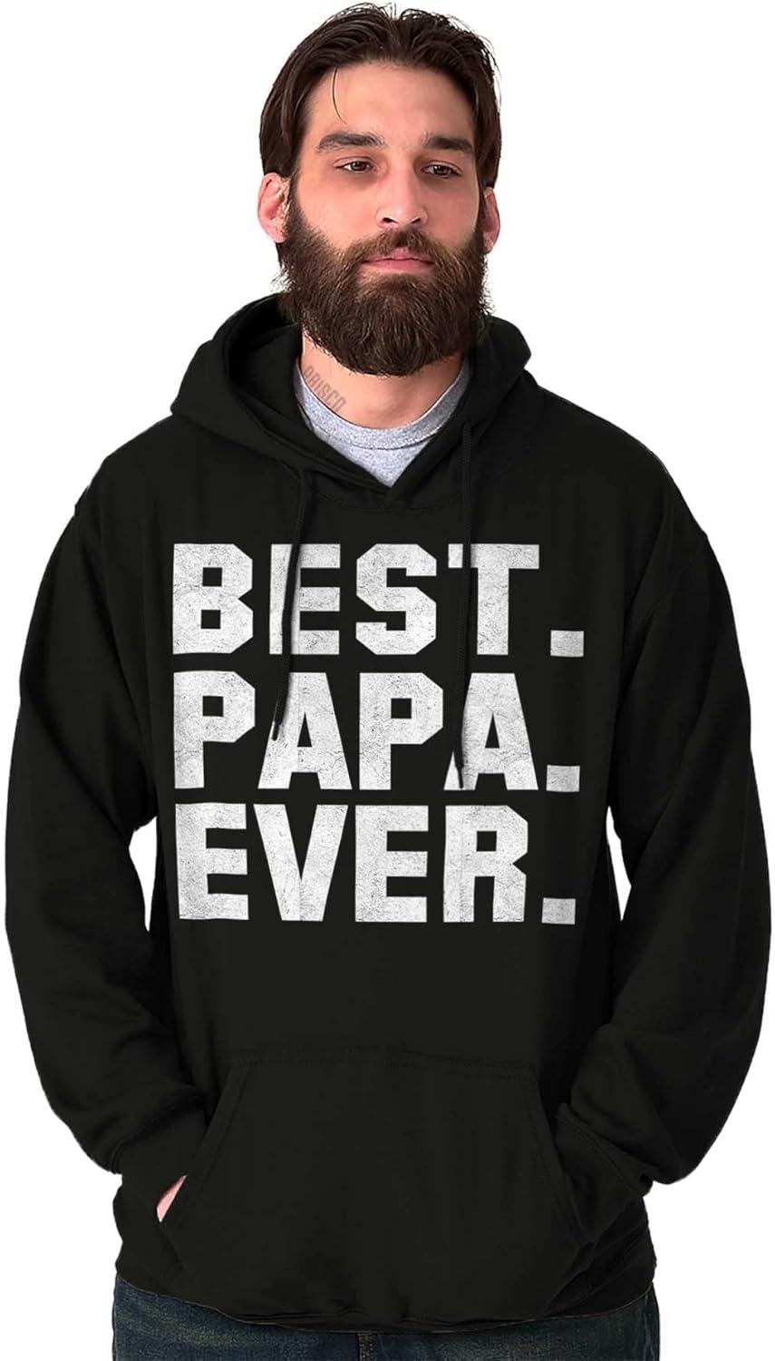 imageBrisco Brands Best Papa Ever Worlds Coolest Father Hoodie Hooded Sweatshirt MenBlack