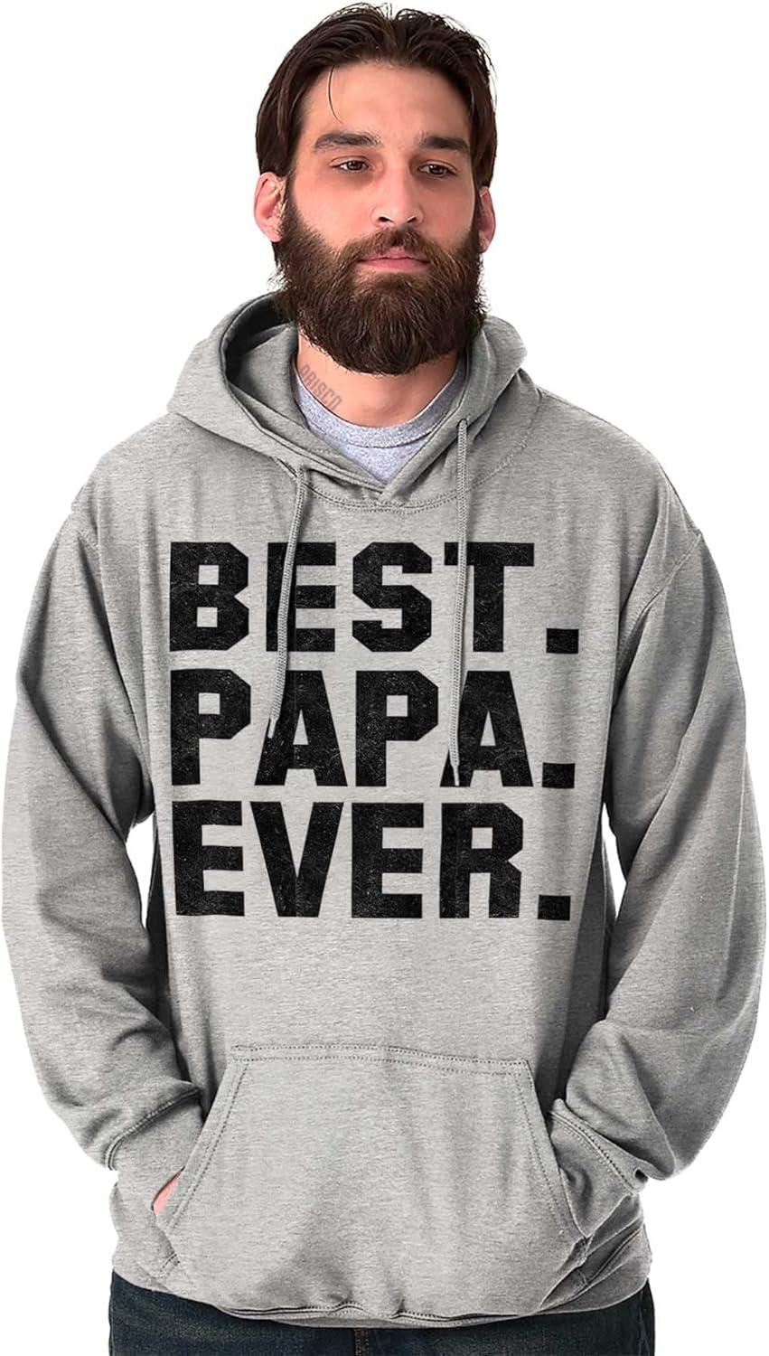 imageBrisco Brands Best Papa Ever Worlds Coolest Father Hoodie Hooded Sweatshirt MenSport Grey