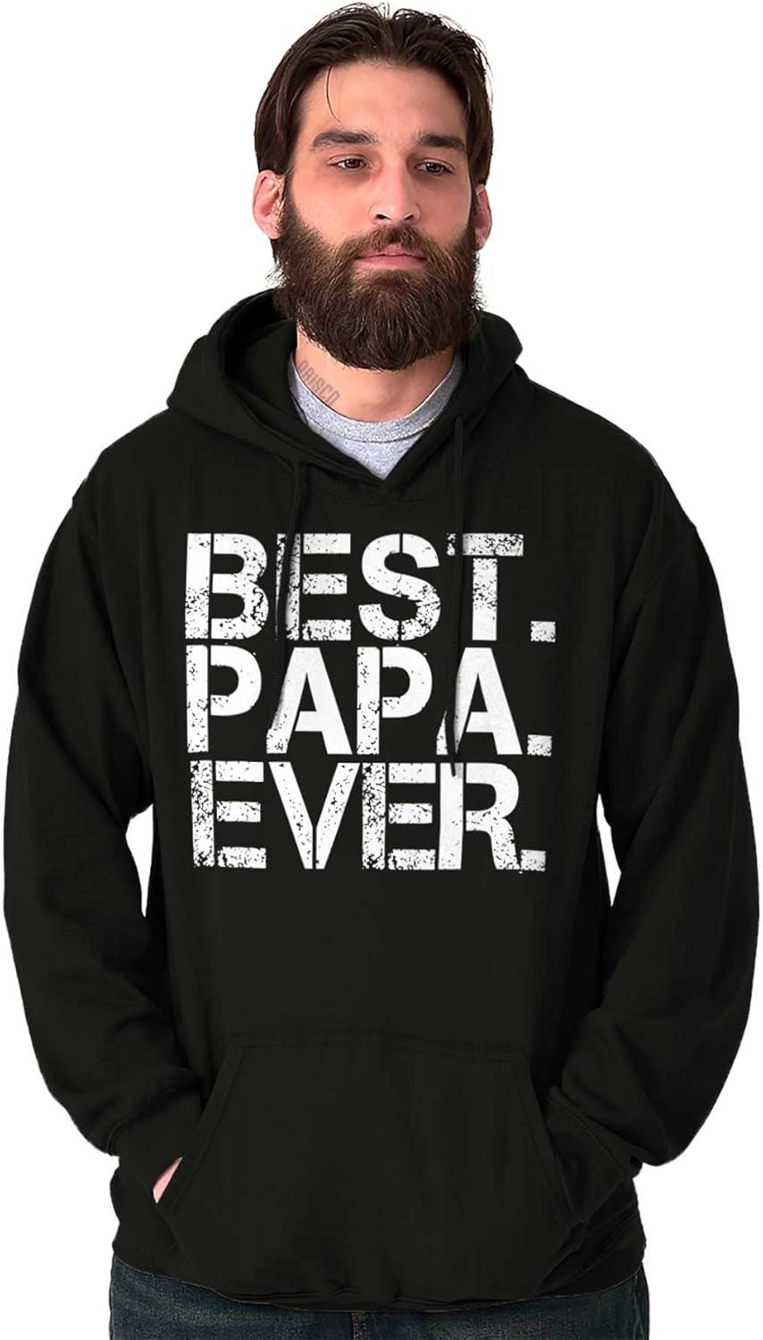 imageBrisco Brands Best Papa Ever Worlds Greatest Father Hoodie Hooded Sweatshirt MenBlack