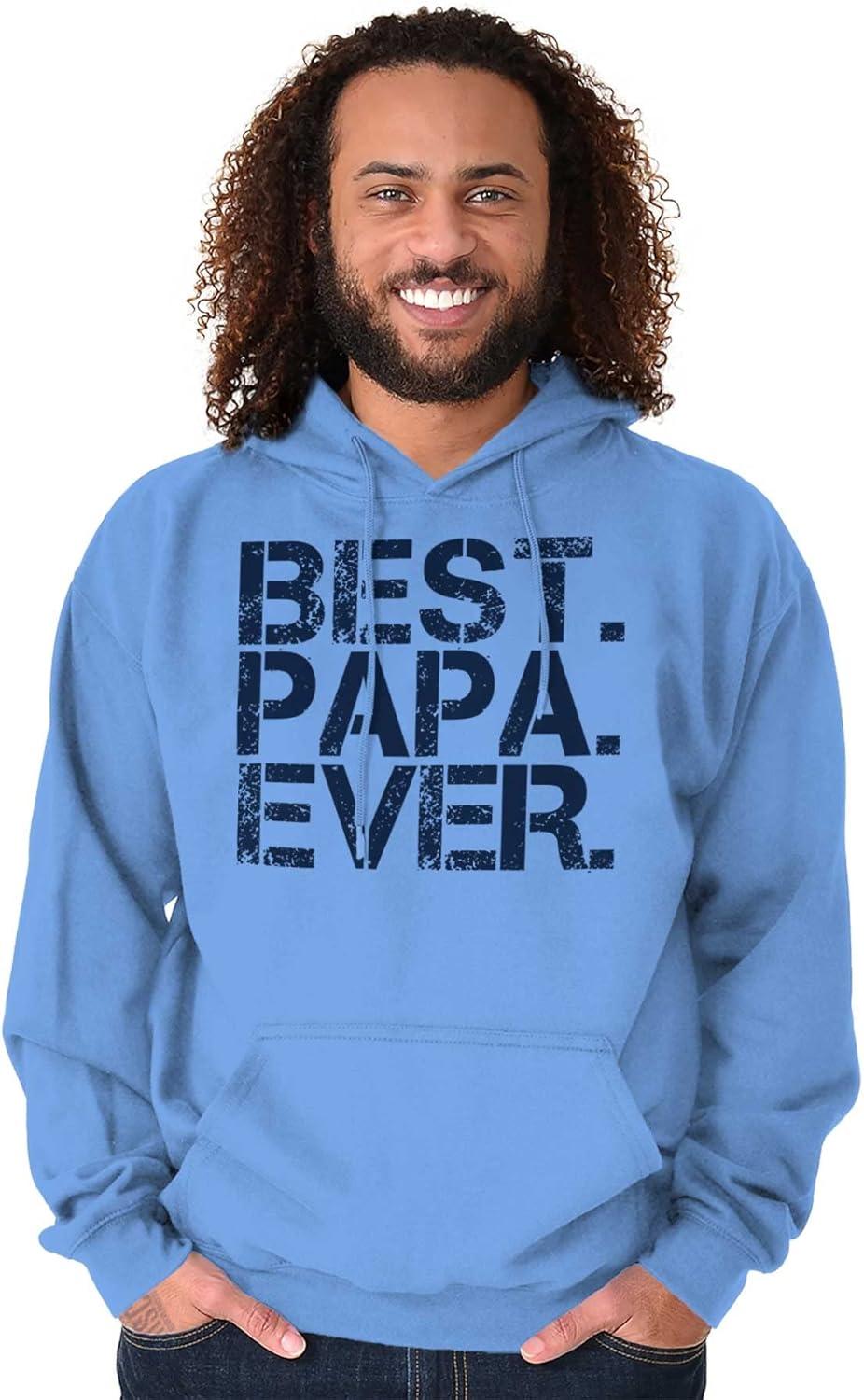 imageBrisco Brands Best Papa Ever Worlds Greatest Father Hoodie Hooded Sweatshirt MenCarolina Blue