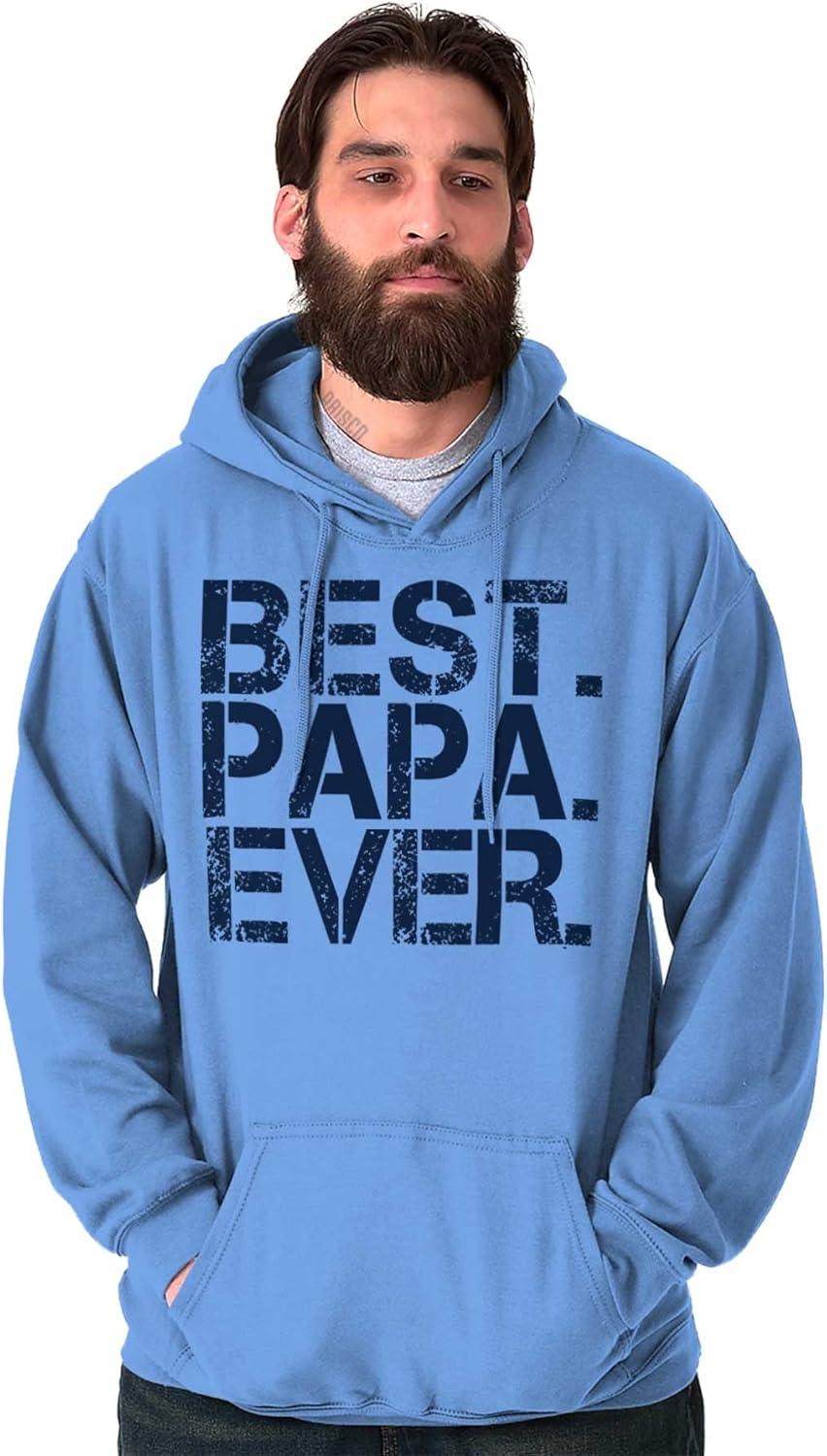 imageBrisco Brands Best Papa Ever Worlds Greatest Father Hoodie Hooded Sweatshirt MenCarolina Blue