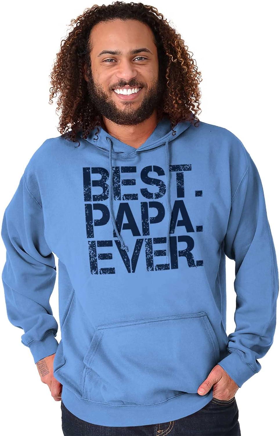 imageBrisco Brands Best Papa Ever Worlds Greatest Father Hoodie Hooded Sweatshirt MenCarolina Blue