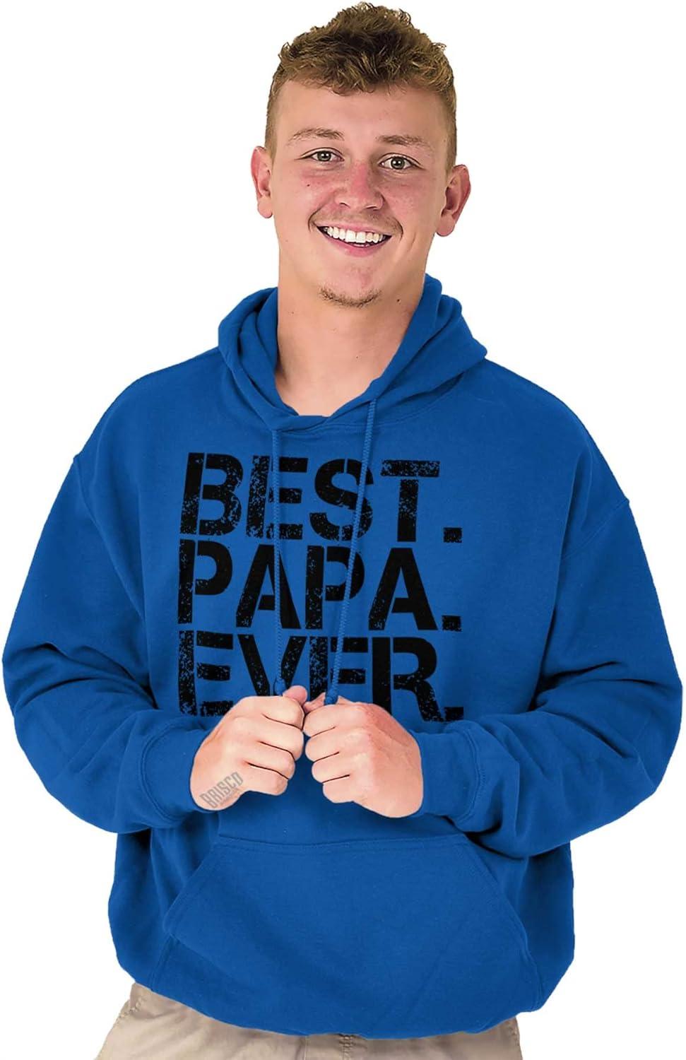 imageBrisco Brands Best Papa Ever Worlds Greatest Father Hoodie Hooded Sweatshirt MenRoyal