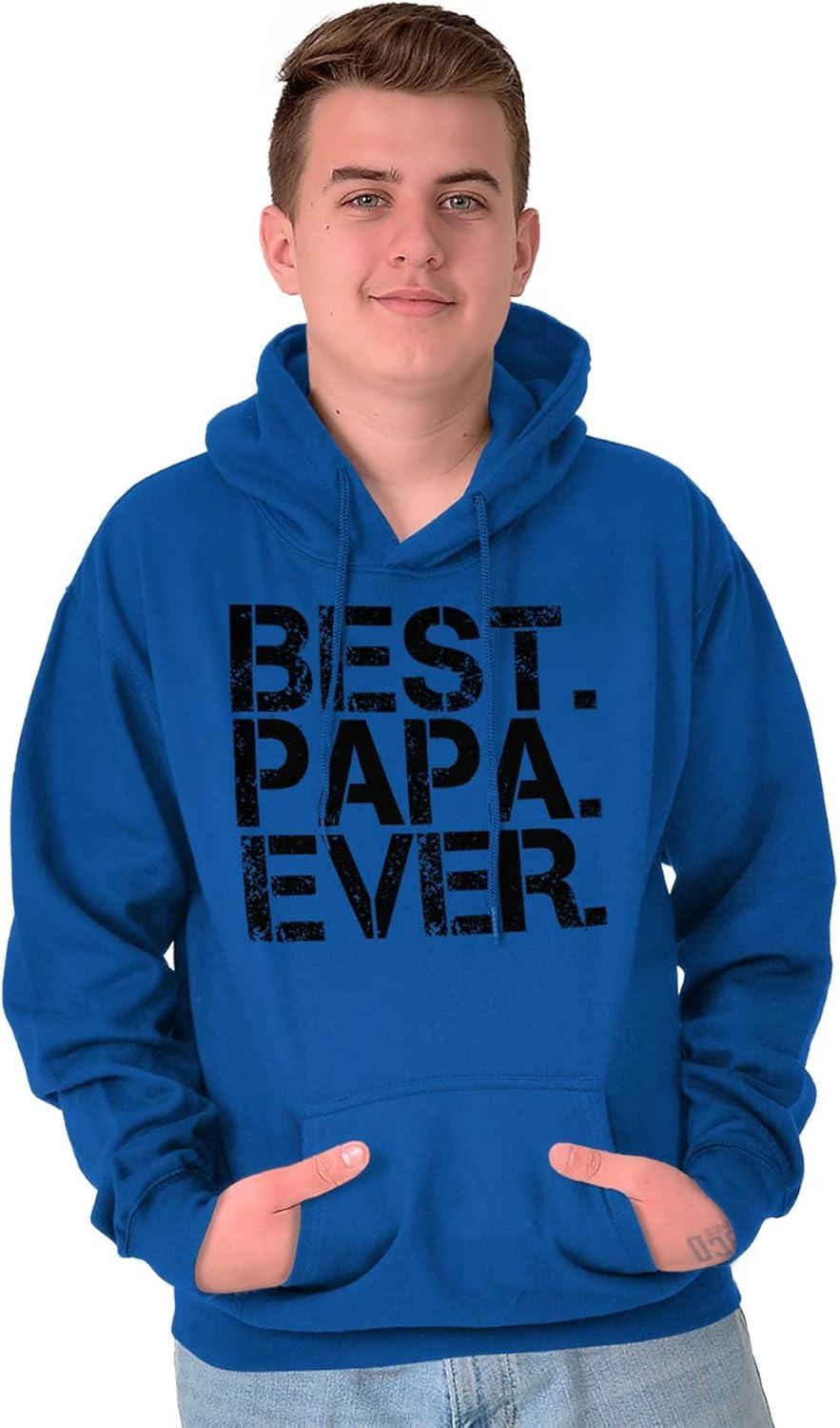 imageBrisco Brands Best Papa Ever Worlds Greatest Father Hoodie Hooded Sweatshirt MenRoyal