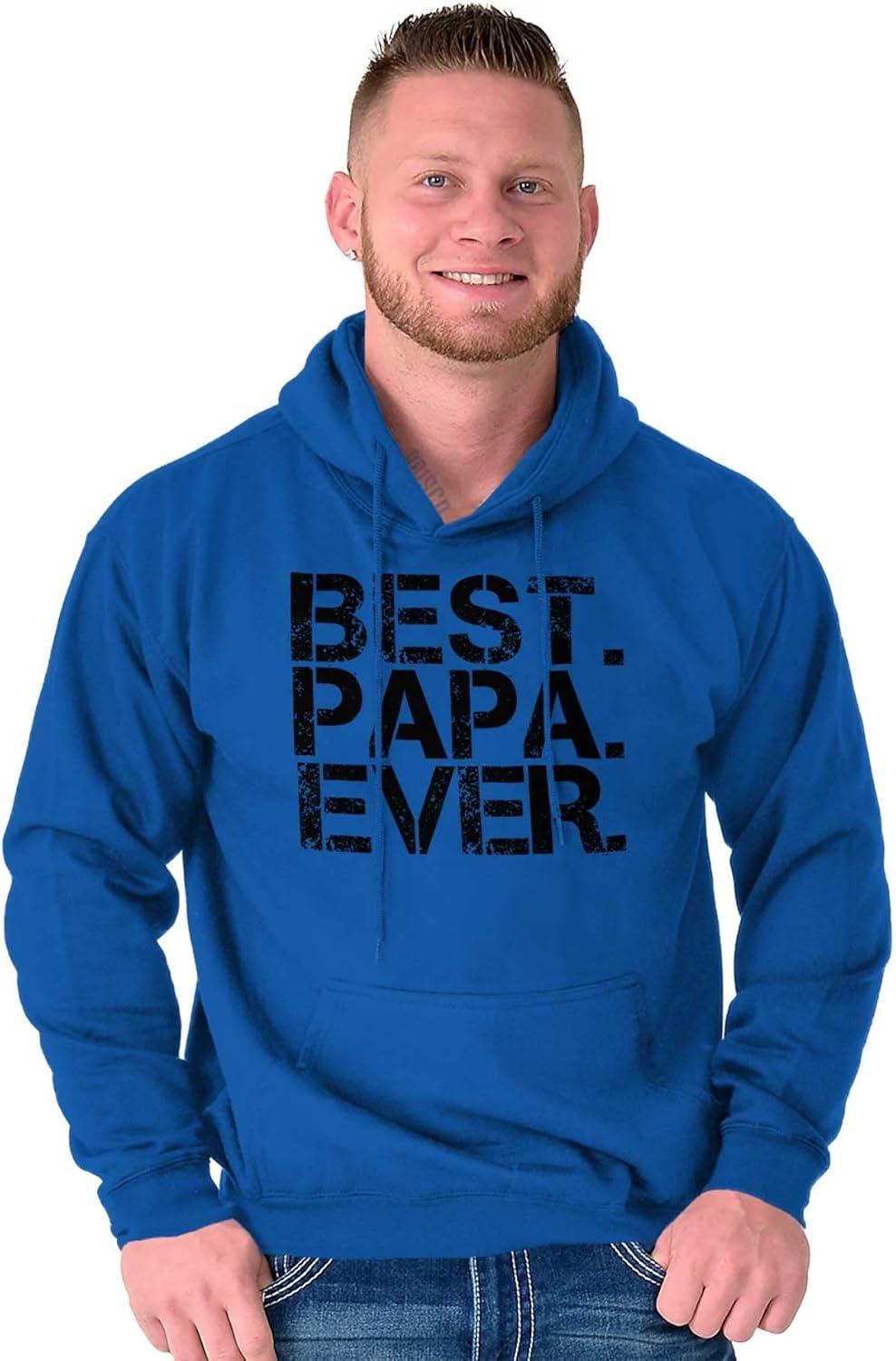imageBrisco Brands Best Papa Ever Worlds Greatest Father Hoodie Hooded Sweatshirt MenRoyal