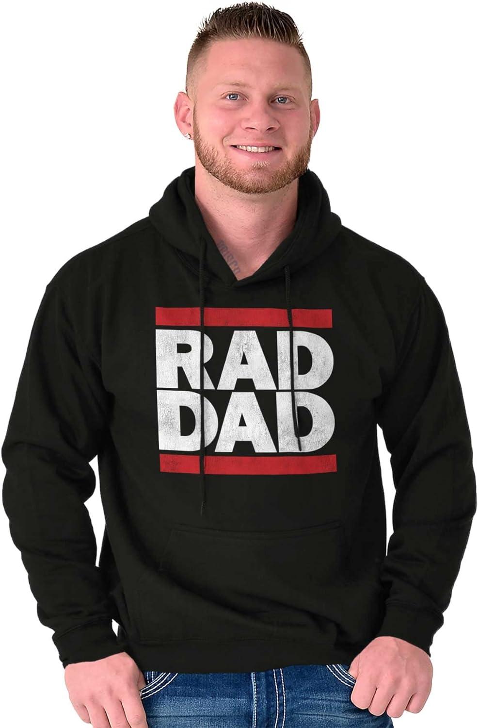 imageBrisco Brands Cool Retro Rad Dad Best Father Ever Hoodie Hooded Sweatshirt MenBlack