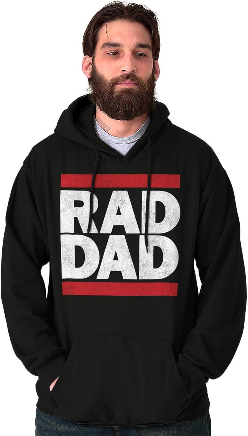 imageBrisco Brands Cool Retro Rad Dad Best Father Ever Hoodie Hooded Sweatshirt MenBlack