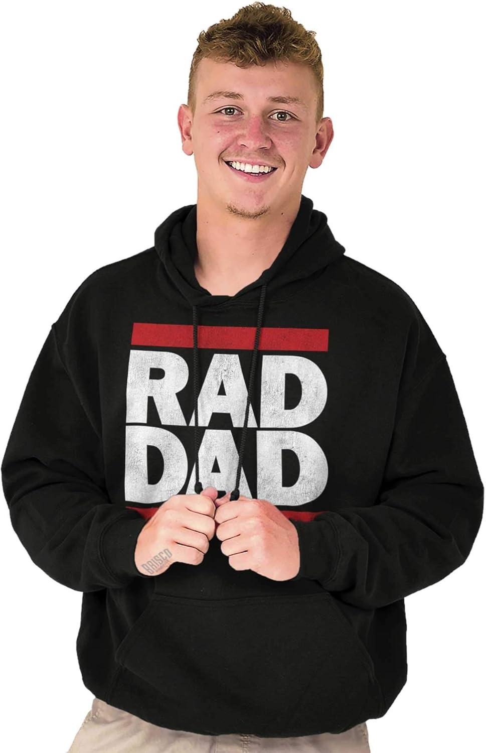imageBrisco Brands Cool Retro Rad Dad Best Father Ever Hoodie Hooded Sweatshirt MenBlack