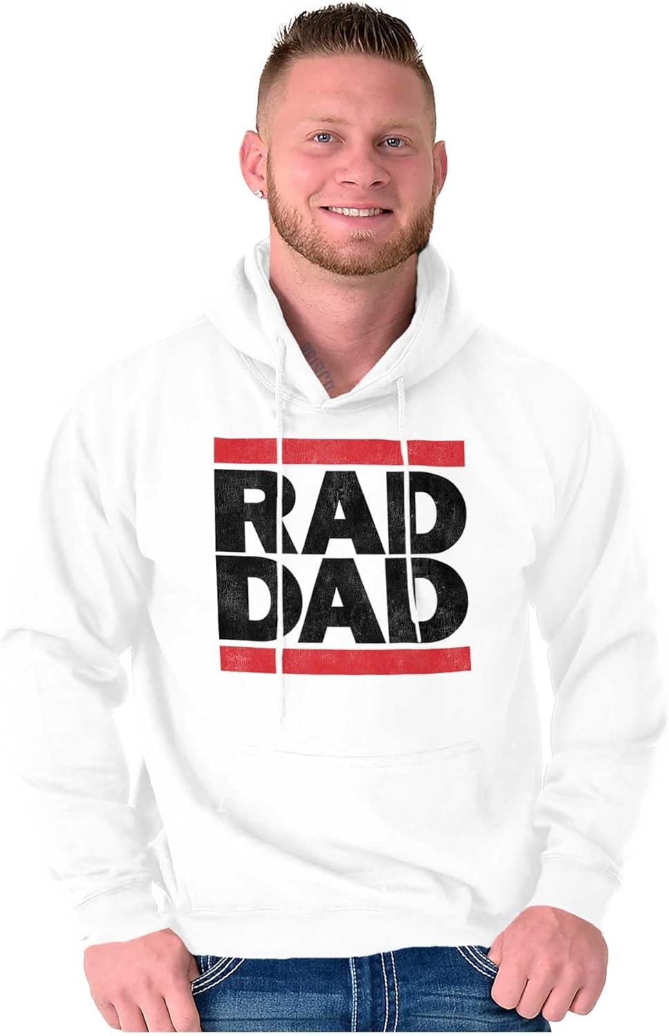 imageBrisco Brands Cool Retro Rad Dad Best Father Ever Hoodie Hooded Sweatshirt MenWhite