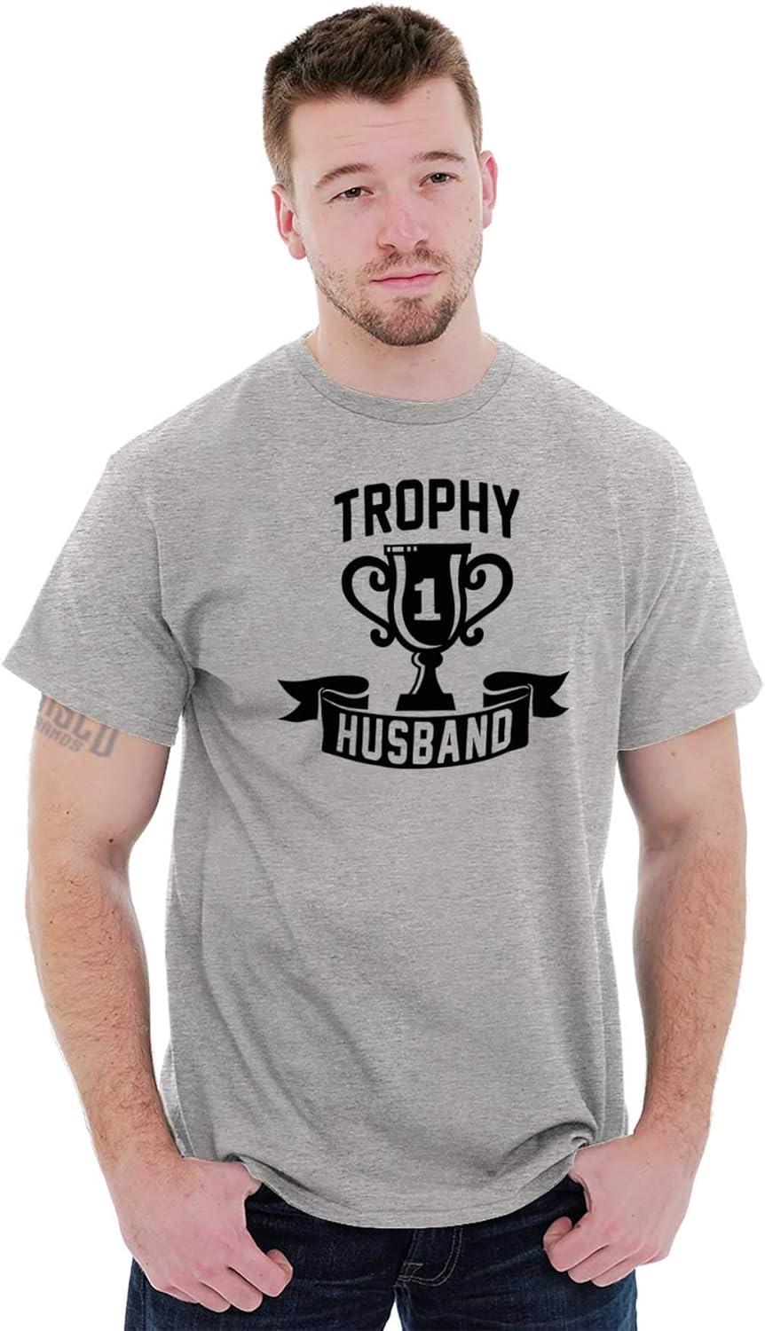 imageBrisco Brands Cool Trophy Husband Number 1 Hubby Mens Graphic T Shirt TeesSport Grey