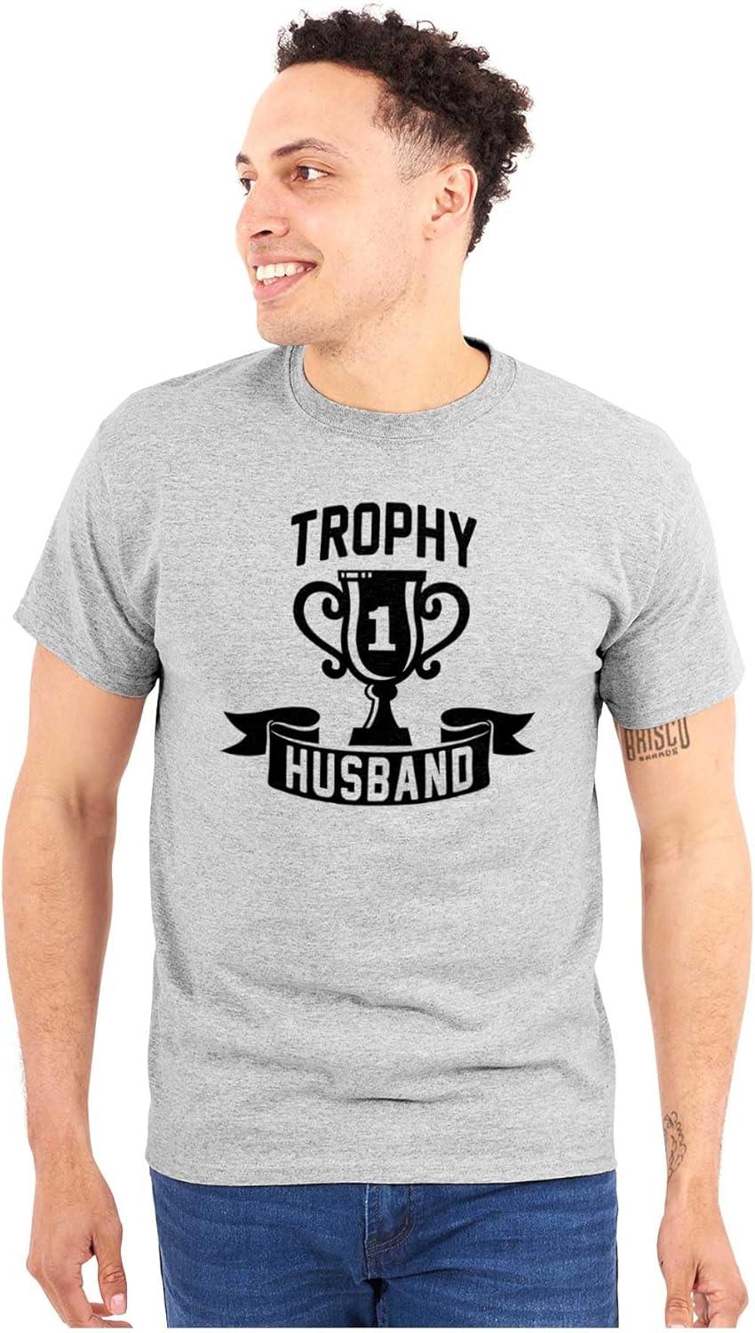 imageBrisco Brands Cool Trophy Husband Number 1 Hubby Mens Graphic T Shirt TeesSport Grey