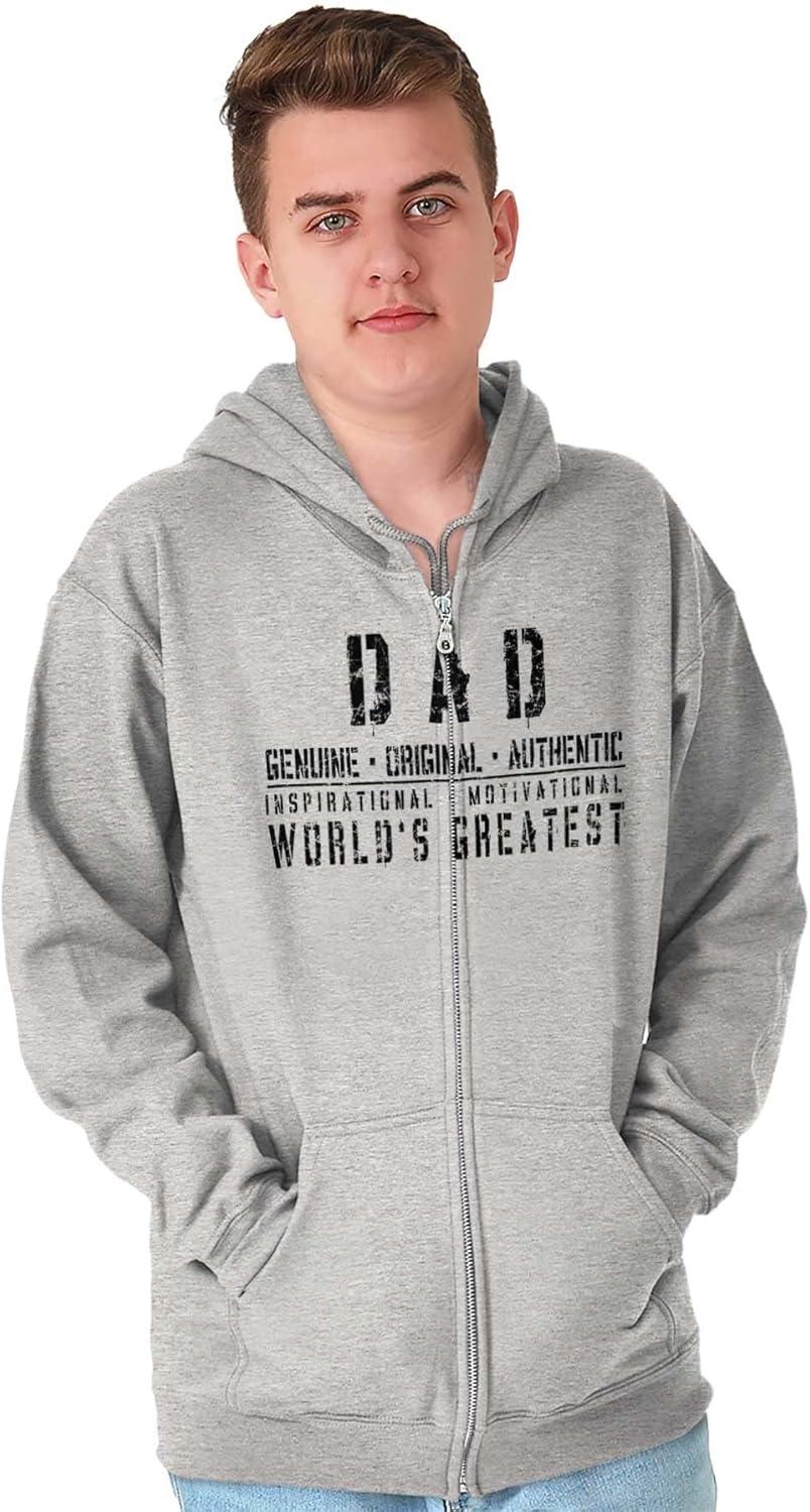 imageBrisco Brands Dad Genuine Worlds Greatest Father Zip Hoodie Sweatshirt MenSport Grey