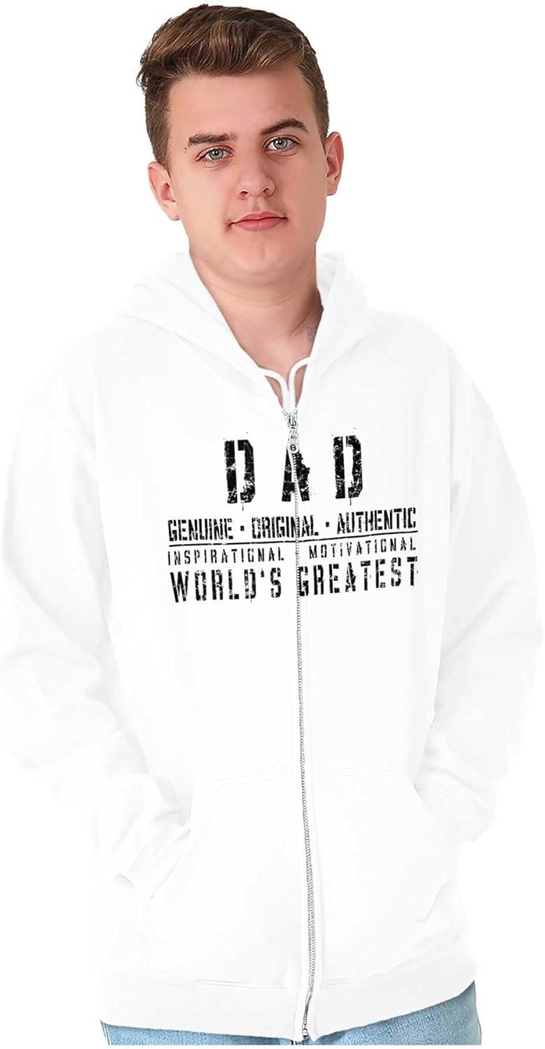 imageBrisco Brands Dad Genuine Worlds Greatest Father Zip Hoodie Sweatshirt MenWhite