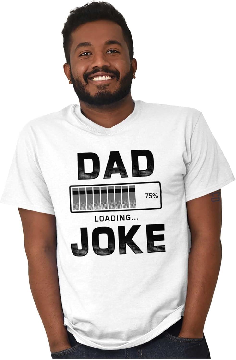 imageBrisco Brands Dad Joke Loading Corny Father Humor Mens Graphic T Shirt TeesWhite