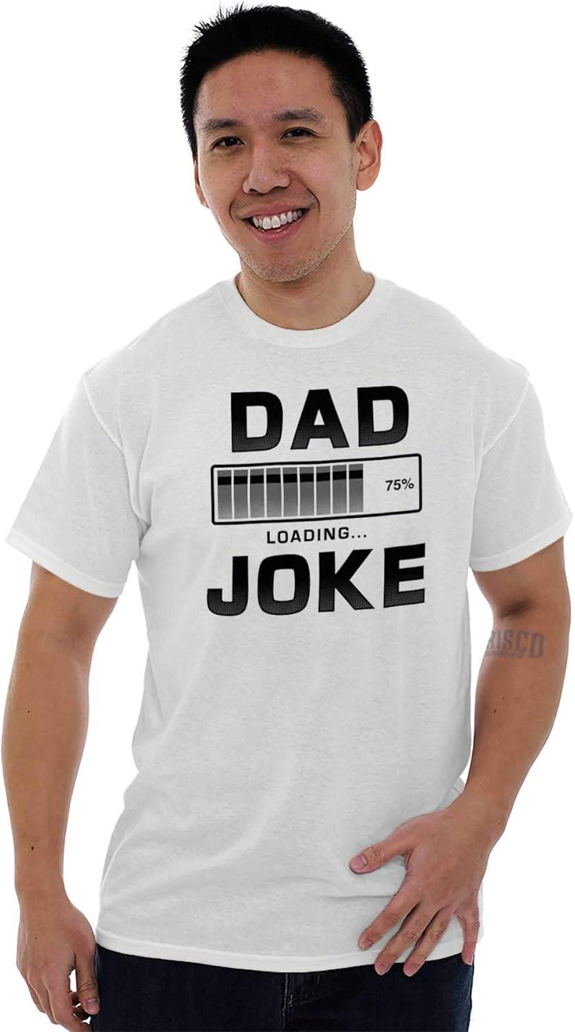 imageBrisco Brands Dad Joke Loading Corny Father Humor Mens Graphic T Shirt TeesWhite