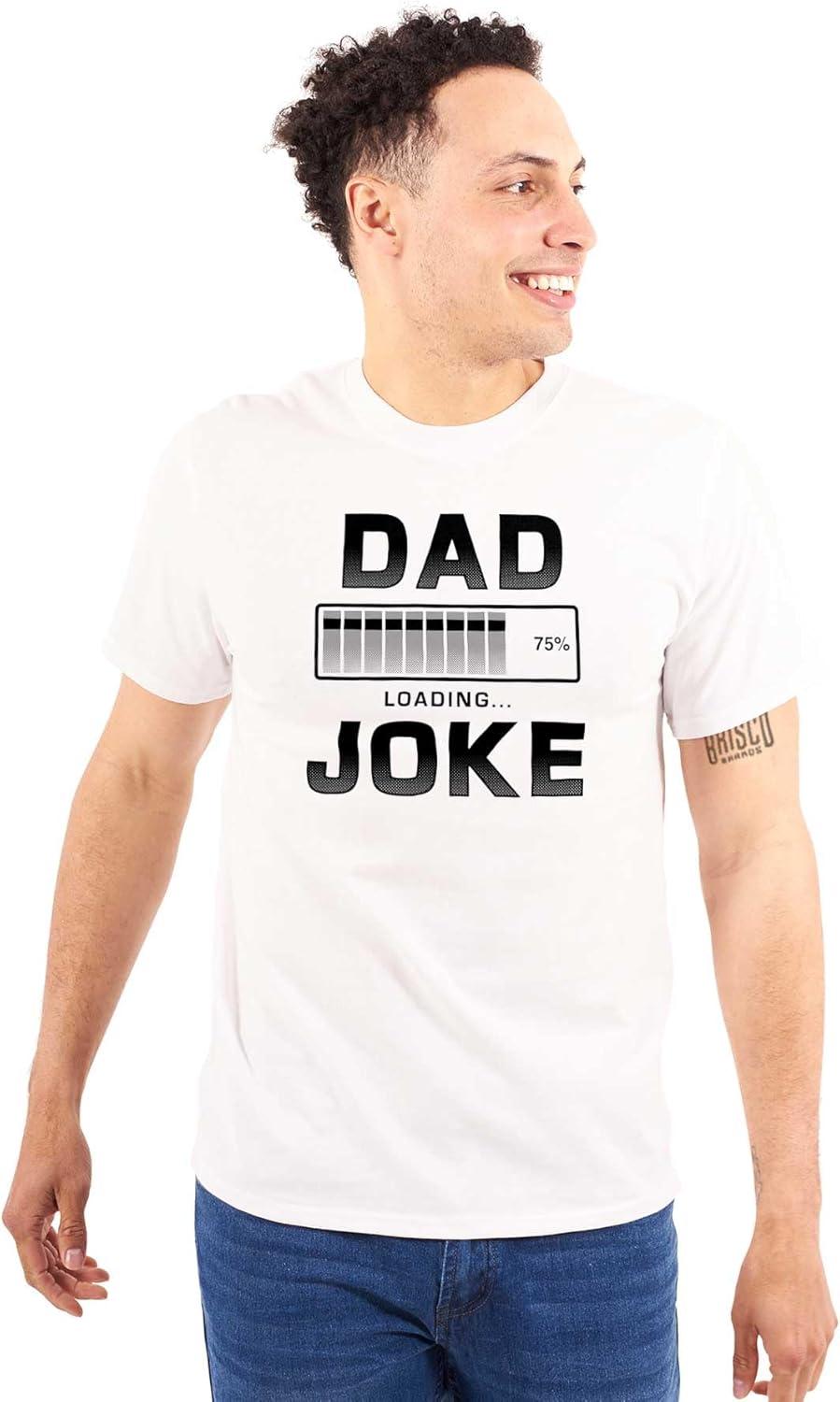 imageBrisco Brands Dad Joke Loading Corny Father Humor Mens Graphic T Shirt TeesWhite